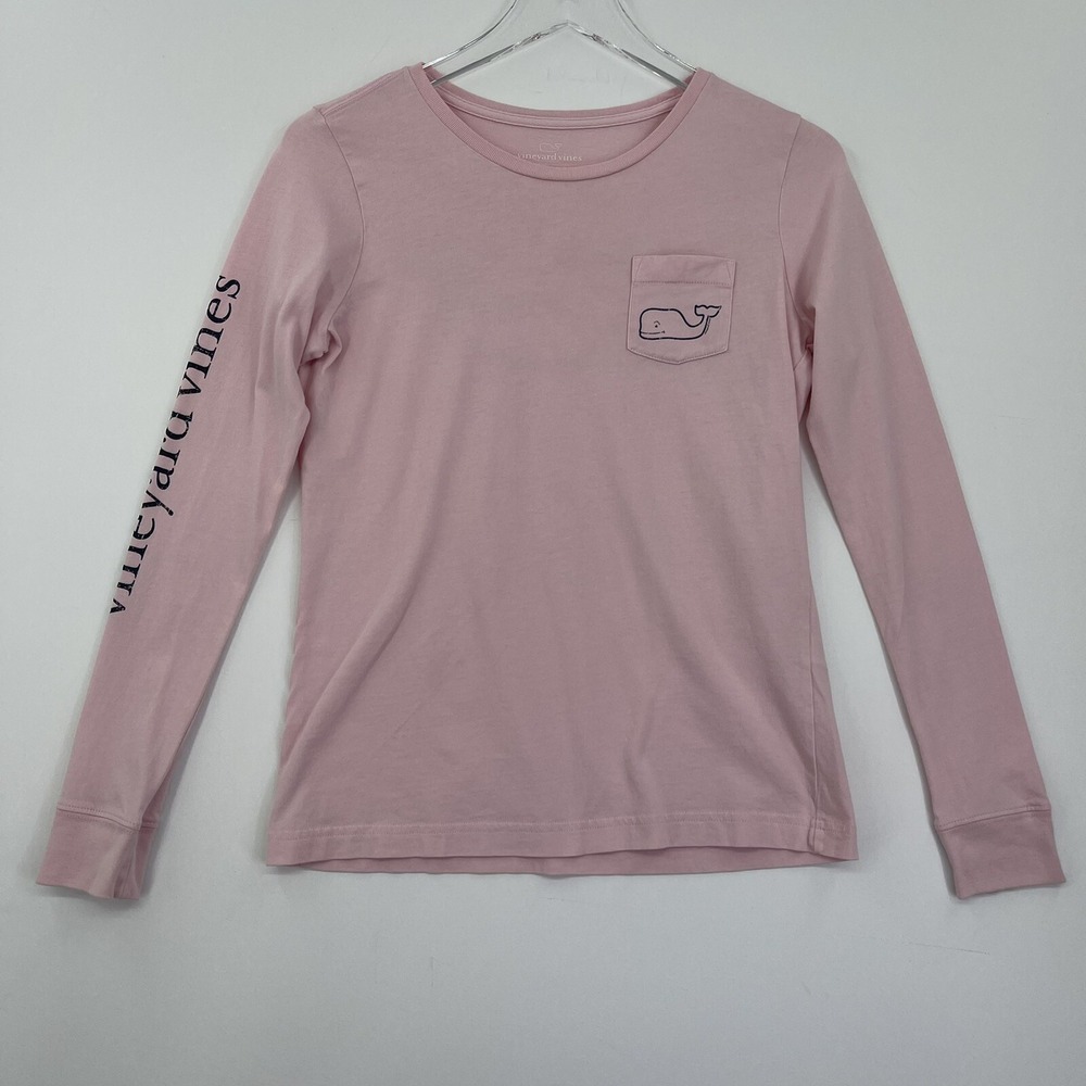 Vineyard Vines XS Womens T-Shirt Pink Long Sleeve Cotton Tee Logo